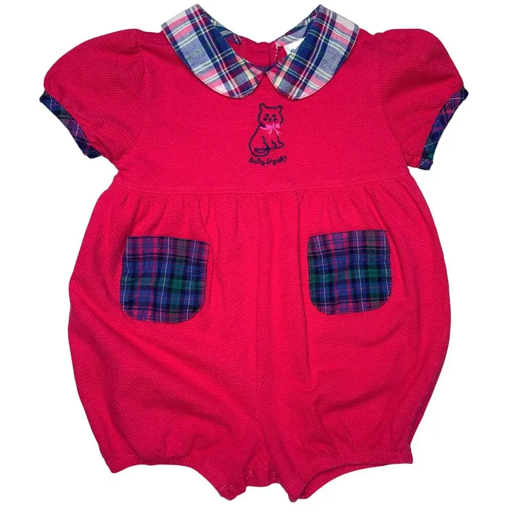 Vintage Osh Kosh pink cat romper 24M EUC